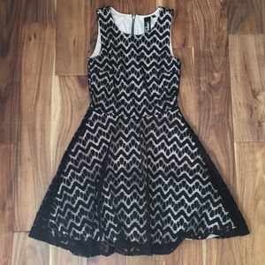 Black and pink lace dress